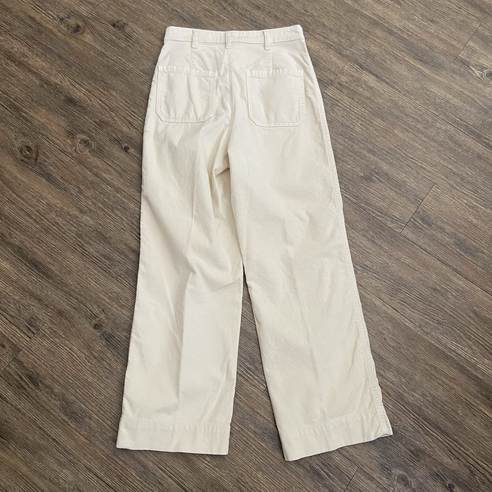 Marine Layer Bridget Corduroy Straight Leg Crop Pant Ivory Beige Woman's 8 EUC - Picture 7 of 7